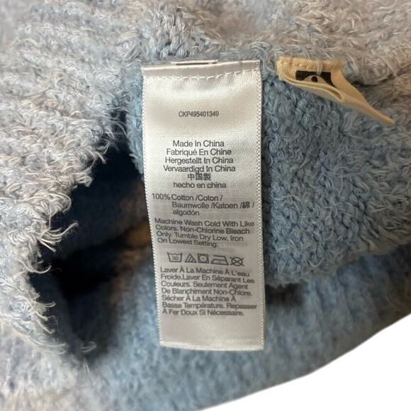 Madewell City Blue Organic Cotton Fuzzy Knit V-Neck Sweater Small - Picture 9 of 9